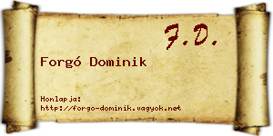Forgó Dominik névjegykártya